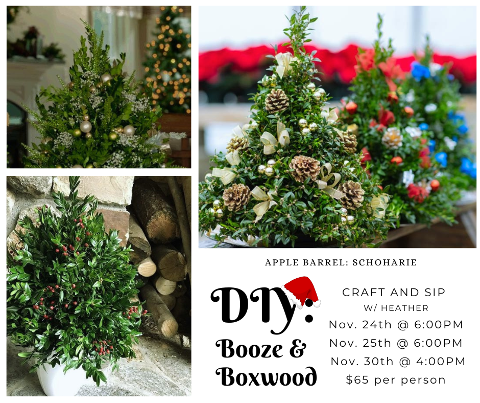 Booze + Boxwood Class - Nov. 30th - Schoharie